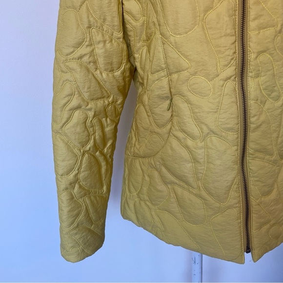 Flair Abstract Embossed Quilted Cotton Lagenlook Stand Collar Zip Front Jacket S - Picture 6 of 10